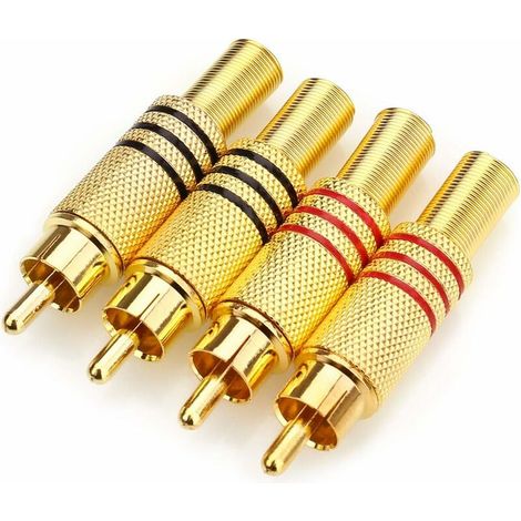 Gold Plated Phono RCA Speaker - 2 Screw Audio/Video Balum Type Balum Connector Adapter for Multimedia and Video Surveillance -4P (1/5)