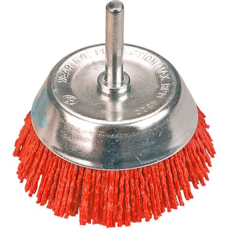 Spazzola abrasiva a tazza con gambo da 75 mm