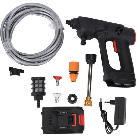 Jeffergarden Nettoyeur haute pression sans fil portable, 900 PSI, 8,888 Ah, alimenté par batterie, pistolet haute pression avec buse 6 en 1, (1/5)