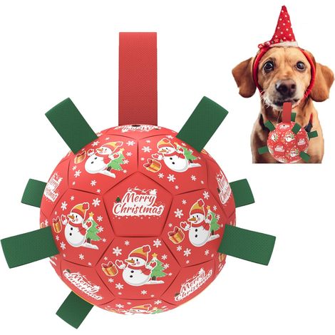 Balle pour chien, jouet interactif de Noël rouge (1/5)