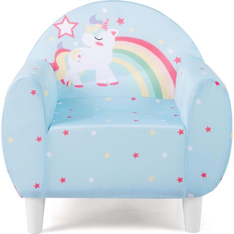 Tissu respirant, fauteuil enfant bleu avec dossier ergonomique et accoudoirs, pour lire, jouer ou se détendre (1/5)