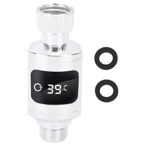 Wasserdichtes Duschthermometer aus Edelstahl mit LED-Digitalanzeige, Wassertemperaturanzeige mit 1/2-Zoll-Mutter für Zuhause, Badezimmer usw. (1/5)