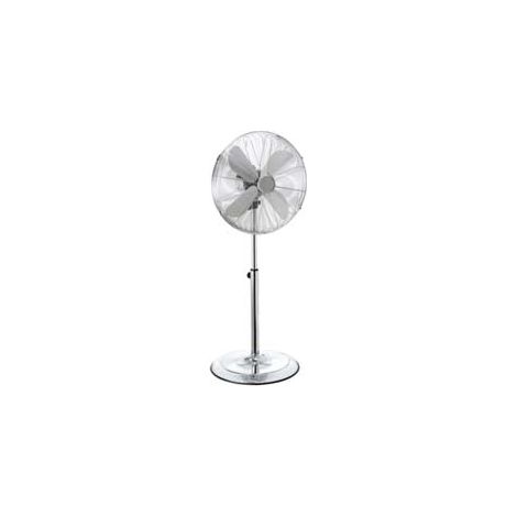 Syntesy – Ventilateur sur pied 40 cm – Acier chromé – Moteur 3 vitesses – Oscillation horizontale – Inclinaison verticale réglable