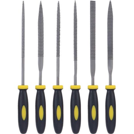 Râpe À Bois - Râpes En Acier À Haut Taux De Carbone Avec Poignée En Caoutchouc Souple - 6 Pièces Formes Différentes Pour Sculpture Sur Bois Verre Métal Pierre - Lot De 6