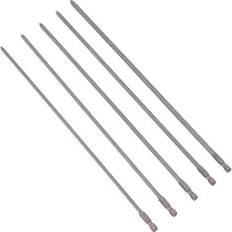 Embout de tournevis PH 1/4 pouces, tige hexagonale longue PH1 PH2 S2 en acier allié de qualité industrielle, outil de perceuse électrique 300mm 5 pièces (1/5)