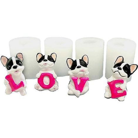 3D-Silikonform LOVE in Form eines niedlichen kleinen Hundes zur Herstellung dekorativer Seifen.