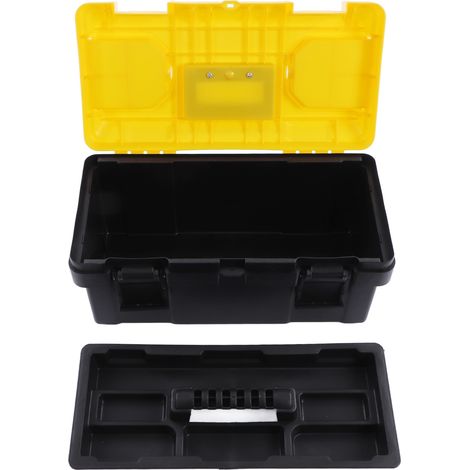 Coffre à outils en plastique 17 pouces, boîte de rangement multifonction portable pour artisan, électricien, quincaillerie. (1/5)