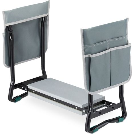 Banc de jardinage pliable au design pratique avec coussin rembourré 80 x 30 x 20 cm en polyester vert (1/4)