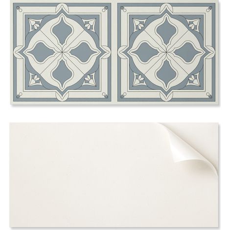 Azulejos decorativos de vinilo para pared con estampado floral, 10x40x20 cm.