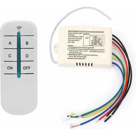Commutateur de télécommande sans fil 4 voies 220V récepteur mural numérique Module émetteur interrupteur mural à distance + émetteur récepteur pour lumières