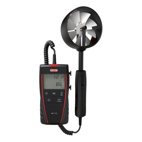Sauermann – Anémomètre pour mesure de vitesse d'air jusqu'à 35m/s – Précision ±3% – Résolution 0.1m/s – Sonde palette rotative