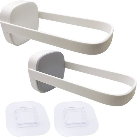 Étendoir mural pliable 2 pièces - Cintre mur rétractable, organiseur pliant pour salon, chambre, salle de bains, balcon - Blanc et gris