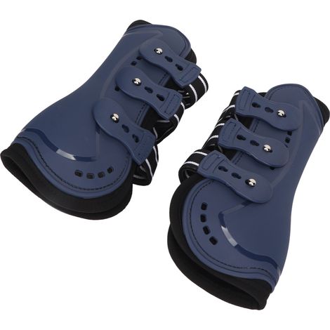 1 paire de guêtres de protection pour les membres antérieurs de cheval, absorbant les chocs, légères et protectrices, pour le saut d'obstacles et l'entraînement, bleu L (1/5)