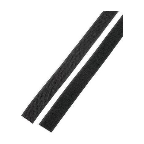 Basetech STD-LH25/1M Nastro a strappo da incollare Lato morbido e lato rigido (L x L) 1000 mm x 25 mm Nero 1 Paio/a