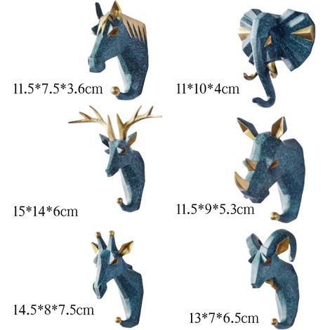 ganci decorativi da parete a forma di animali, stile retrò vintage in resina, per ingresso, camera da letto, bagno - ALTRO (1/3)