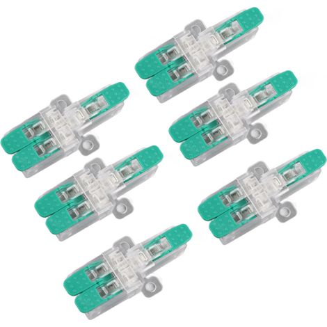 Lot de 20 connecteurs rapides à levier 1 entrée 2 sorties 41A 450V pour fils 0,5-6mm² 10-20AWG cuivre PA (1/5)