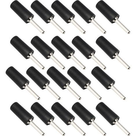 20 Pièces Connecteur Banane 2mm Mâle Étanche en Laiton Nickelé Noir pour Câbles (1/5)