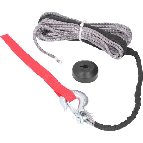 Kit de corde de treuil avec crochet à manille à ressort et butée en caoutchouc, charge 4400 lbs, résistant à l'usure, universel (1/5)