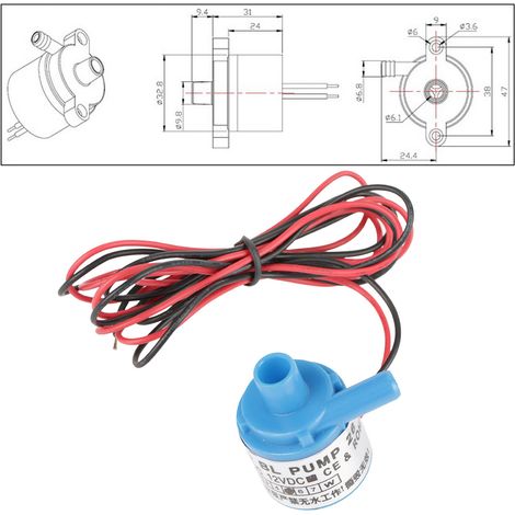 Pompe submersible miniature sans balais CC 12 V 5 W de qualité alimentaire (1/5)