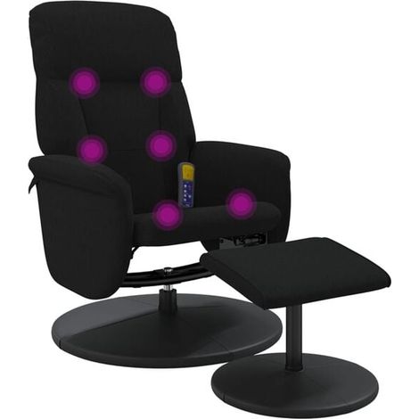 Chaise de massage relaxante avec repose-pieds intégré – Siège ergonomique en velours noir pour détente profonde à domicile (1/5)