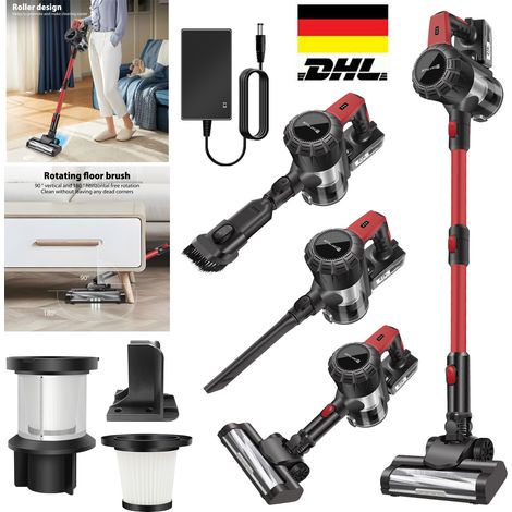 Akku Boden Staub Sauger Hand Stiel kabellos 30000Pa 6 in 1 Li-Ion LED-Leuchten (1/5)