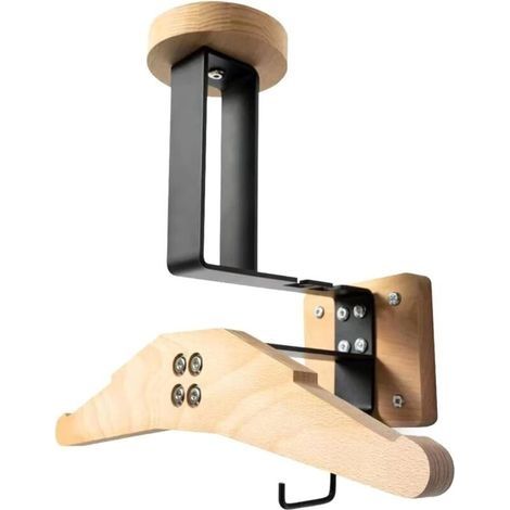 Porte-vêtements en bois, support mural pour casque de moto (1/4)