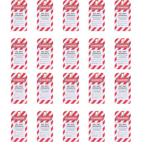 Ortviai Étiquettes de Sécurité LO/TO en PVC Rouge – 20 pièces, 75 x 145 mm, réutilisables (1/5)