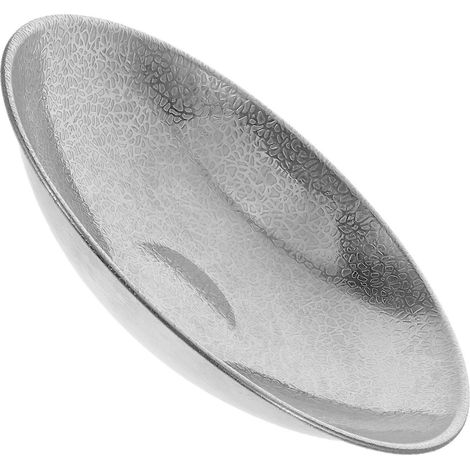Bol décoratif en acier inoxydable martelé argenté pour servir la salade (1/5)
