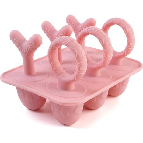 Moule Glace En Silicone Cavités, Moule Glace Bebe Rose Avec Poignée Antidérapante, Moules Glace Réutilisables Pour Purée Et Dessert (1/5)