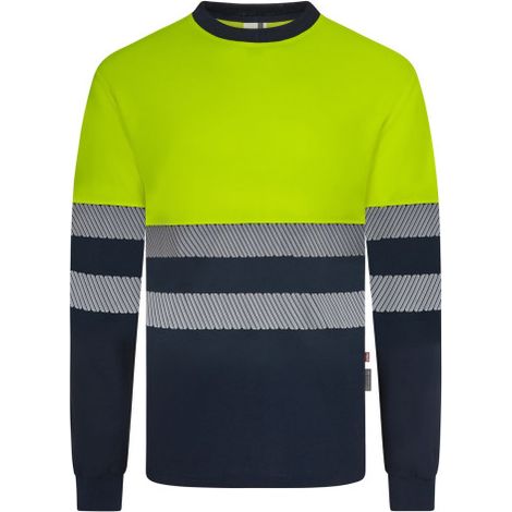 Camiseta algodón bicolor RCS M Velilla 305619 M Azul navy / Amarillo flúor