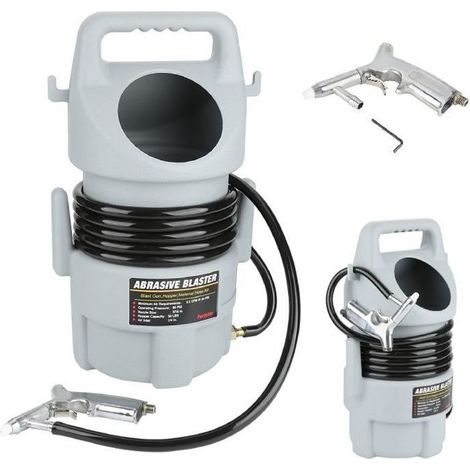 Kit de sableuse à sable portable au pistolet de sablage Tuyau de 15 pi et trémie de 50 lb 3.5 CFM @ 50 PSI (1/4)