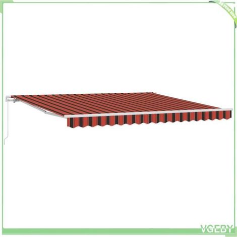 Store rétractable - FAFEICY - 3330505 - 400×300 cm - Orange et marron - Polyester & aluminium (1/5)