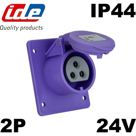 Prise femelle très basse tension 2P 16A étanche IP44 à encastrer (1/5)