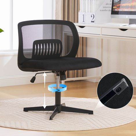 Sedie da ufficio senza braccioli, poltrone da lettura con ampi cuscini, poltrone relax per sedersi a gambe incrociate, funzione dondolo, altezza regolabile, rotazione a 360°