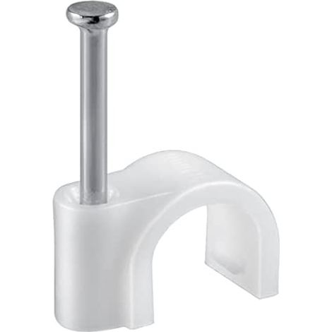 Lot de 100 colliers de serrage - 9 mm - Avec clou inséré - Hauteur : 10,4 mm - Blanc (1/5)