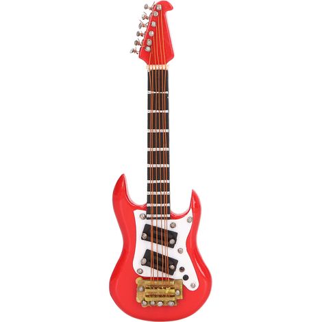 Aimant de Frigo Guitare Électrique Miniature en Résine - Finition Délicate et Design Réaliste Rouge (1/5)