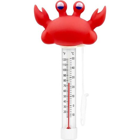 Thermomètre de piscine flottant, thermomètre de piscine, design crabe, accessoires de piscine (1/5)