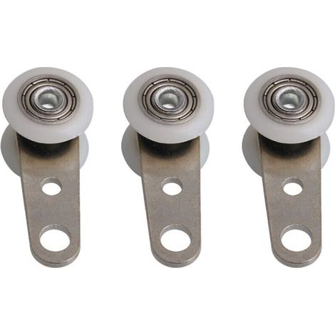 Lot de 10 roulettes pour baie vitrée ou porte coulissante – métal et plastique – 4,5 x 1,9 cm (1/2)