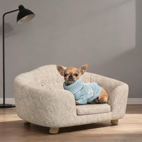 Couchage pour chien en peluche mousse Kiefernholz 70 x 47 x 30 cm (1/5)