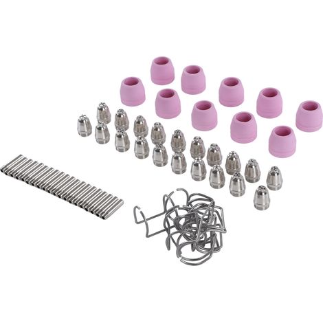 Jeu de consommables pour torche plasma AG60 : électrodes, buses, coupelles de protection, bagues et supports, kit complet (1/5)