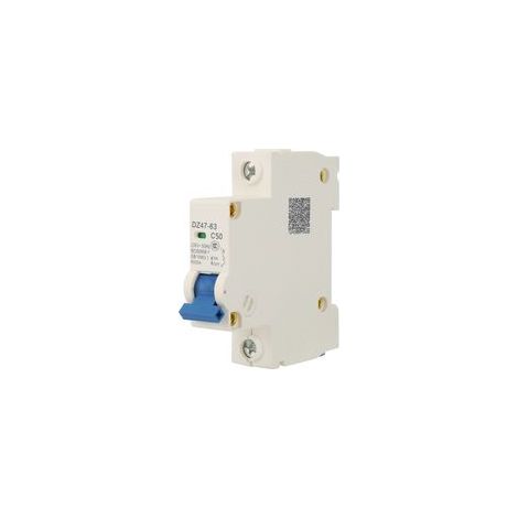 Disjoncteur miniature 230 V CA DZ47‑63, 1 pôle, interrupteur de coupure (50 A)
