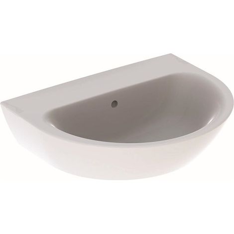 Lavabo Geberit RENOVA sans trou de robinetterieavec trop plein 600x480mm blanc