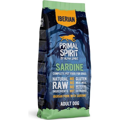 Primal Spirit Iberische Sardinen Trockenfutter für Hunde, 12 kg