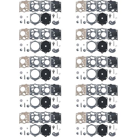 10 x Membrane de joint de réparation de carburateur pour tronçonneuse et débroussailleuse Walbro Husqvarna McCulloch Echo, Joint de reconstruction de carburateur pour Husqvarna McCulloch (1/5)