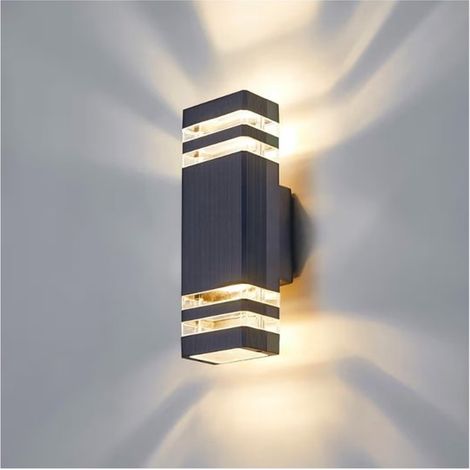Aplique de pared LED para exteriores,Lámpara de pared exterior IP65,Lámpara de exterior GU10,Aplique de pared exterior 3000K,Gris antracita (1/5)