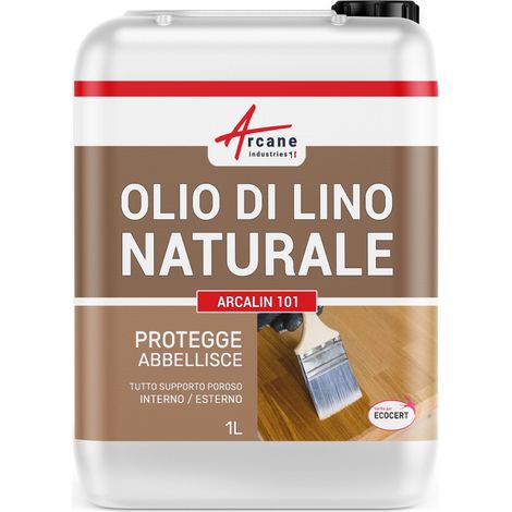 Olio per legno interno e esterno, Olio di lino naturale - ARCALIN 101 - 1 L - ARCANE INDUSTRIES (1/4)