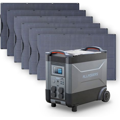 Home Battery Power Station LiFePO4 3600Wh, Voice Control With 6Pcs 200W Flexible Monocrystalline Solar Panel For Home Backup Outdoor ALLPOWERS R4000 (1/5)