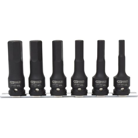 KS TOOLS  1/2"  Juego de  vasos de  impacto largos  para puntas  6 pzs.  - 515.1104 (1/2)