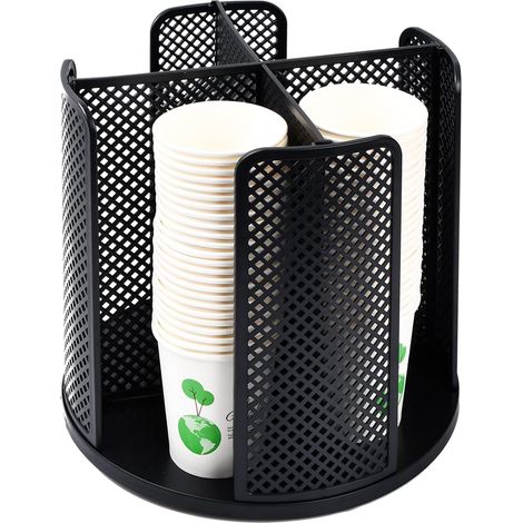 Portabicchieri in cartone a 4 scomparti, portabicchieri da caffè, portabicchieri da ufficio, distributore di bicchieri di carta girevole a 360° per bar, negozi, casa, ufficio, feste, buffet