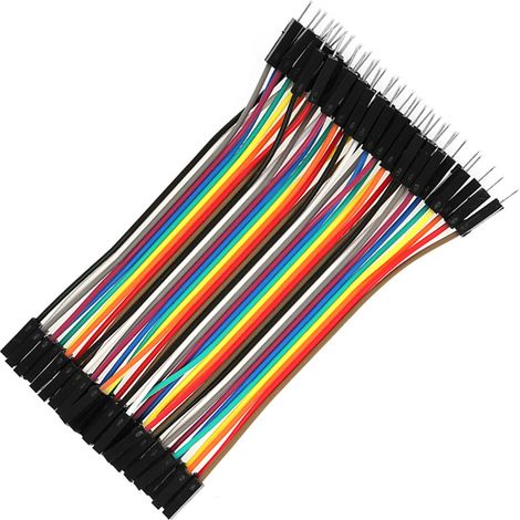 Kit de 3 câbles de connexion colorés de 10 cm (40 broches mâle vers femelle / 40 broches mâle vers mâle / 40 broches femelle vers femelle) pour plaque d'essai (1/5)